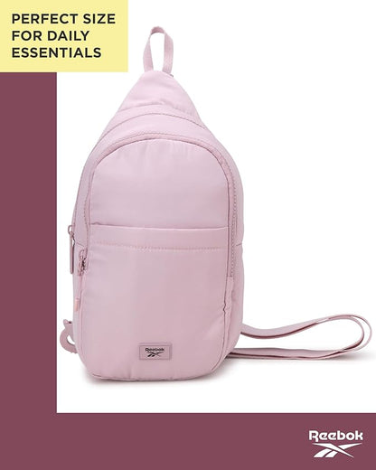 Reebok Unisex Crossbody Sling Bags – Compact Convertible Strap Cross Body Bag Travel Sling Bag - Gym & Travel Essential, Thea II Ashen Lilac