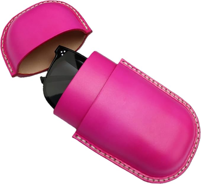Leather Glasses Case Cowhide Vintage Men And Women Nearsighted Glasses Sunglasses Travel Anti-Crush Storage Box