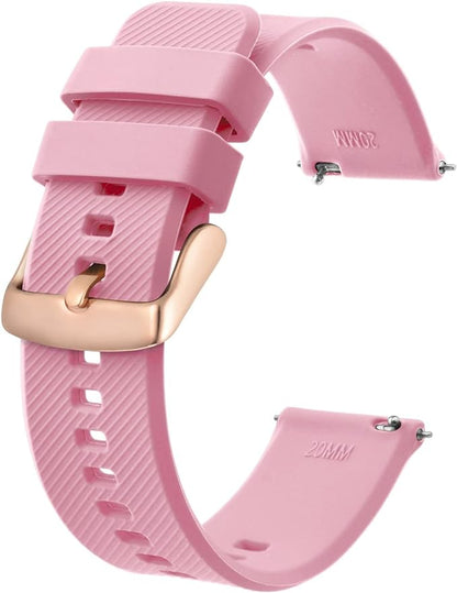 BISONSTRAP Watch Strap 18mm 19mm 20mm 21mm 22mm, Quick Release Silicone Watch Bands for Men Women