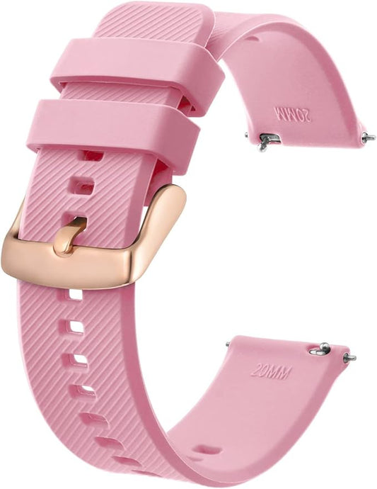 BISONSTRAP Watch Strap 18mm 19mm 20mm 21mm 22mm, Quick Release Silicone Watch Bands for Men Women