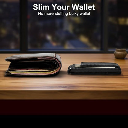 Dinghao RFID Blocking Slim Money Clip Aluminum Wallet Minimalist Automatic Pop-up Card Case (carbon fiberblack)