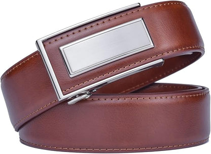 Men’s Belt Beltox Ratchet Dress Leather Buckle Belt Black Brown Blue 1 3/8” Gift Box