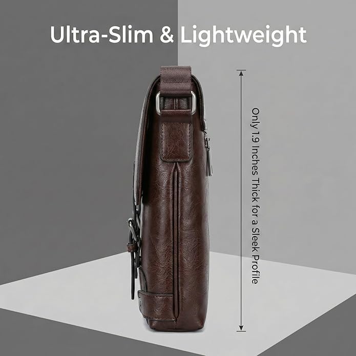 Messenger Bag for Men, 13 inch Purse Crossbody Bag, Waterproof Shoulder Bag for Office Business