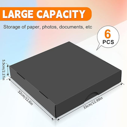 6 Pack 12x12 Scrapbook Paper Storage,Paper Storage Organizer Craft Organizers Storage for Art Craft Supplies Document Organizer,12.99 x 12.6 x 2.17 in