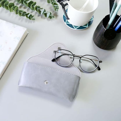 LogHog Portable Leather Glasses Case,Flexible Sunglasses Pouch Slim Case for Women Men Horizontal Eyeglass Case