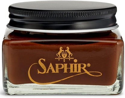 Saphir Medaille d'Or Pommadier Cream 75ml – Natural Cream Leather Shoe Polish, Leather Conditioner for Boots, Handbags