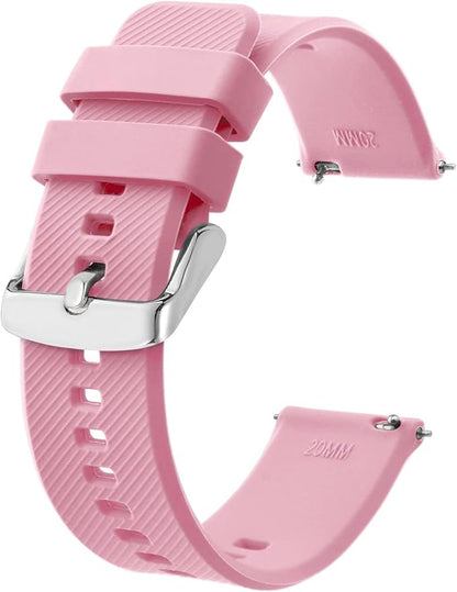 BISONSTRAP Watch Strap 18mm 19mm 20mm 21mm 22mm, Quick Release Silicone Watch Bands for Men Women