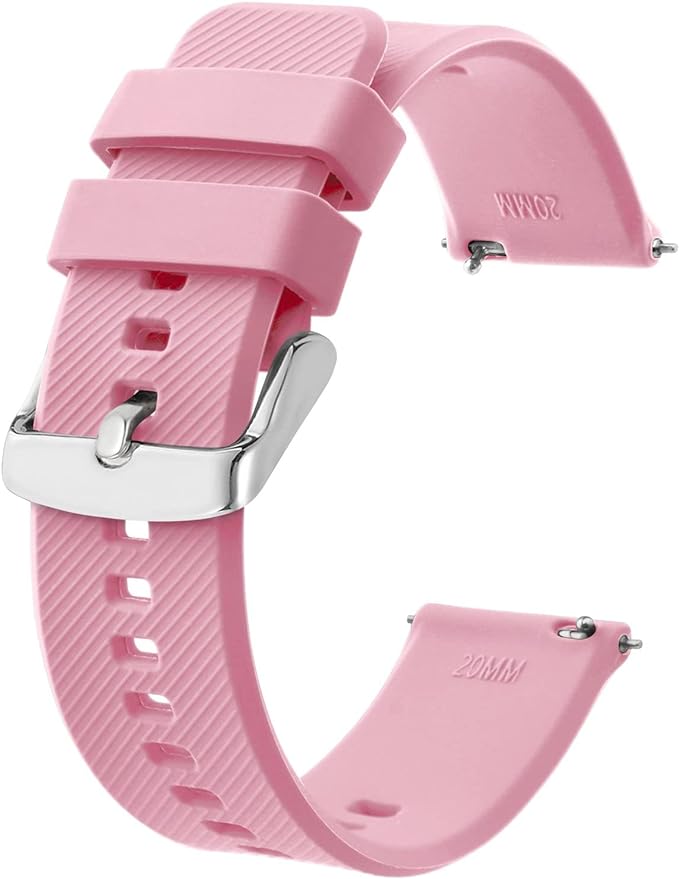 BISONSTRAP Watch Strap 18mm 19mm 20mm 21mm 22mm, Quick Release Silicone Watch Bands for Men Women