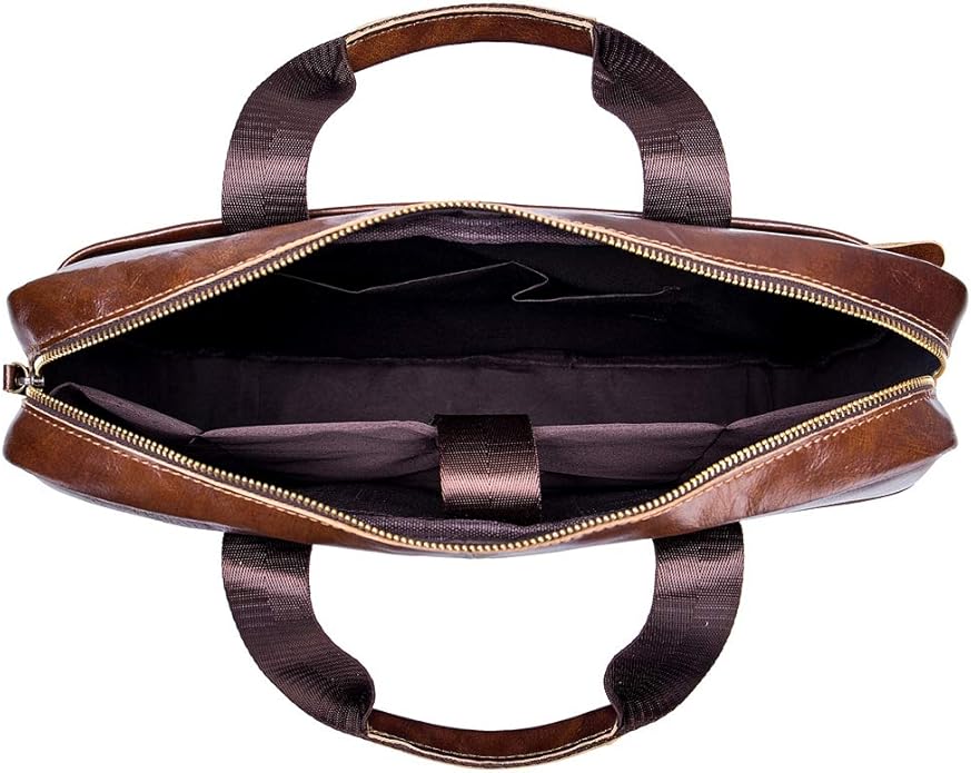 Hebetag Small Leather Sling Shoulder Bag Messenger Pack for Men Women Outdoor Travel Business