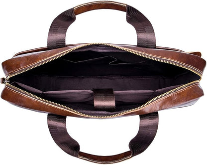 Hebetag Small Leather Sling Shoulder Bag Messenger Pack for Men Women Outdoor Travel Business