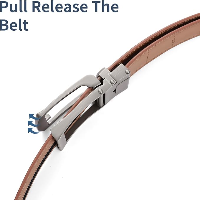 SENDEFN Men's Leather Dress Casual Belt 1 3/8" Automatic Adjustable Click Buckle Belts with Gift Box