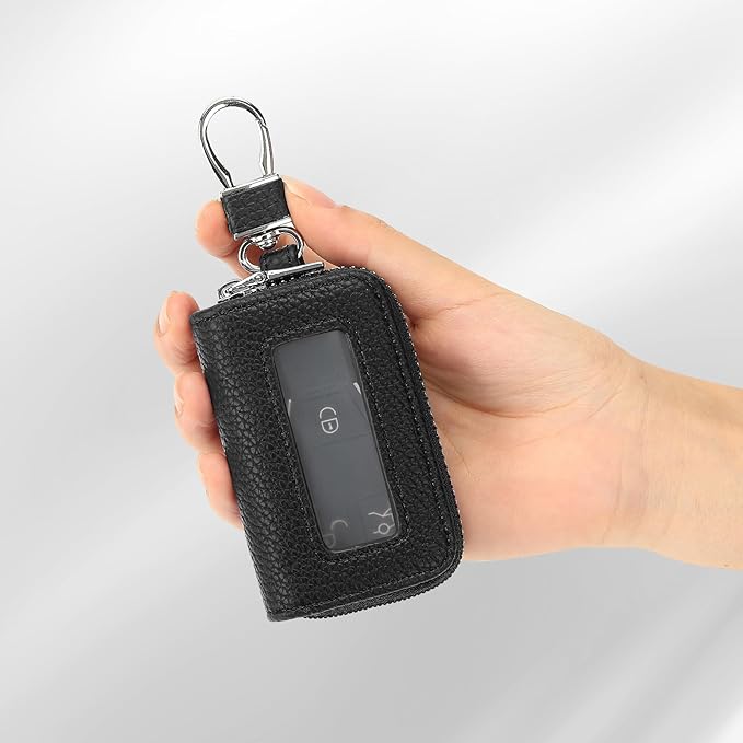 SENDEFN Universal Car Key Fob Case Leather Smart Remote Keychain Protector Holder