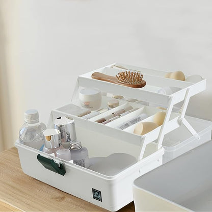 WEWLINE 13-Inch Art Box Organizer 3-Layer Craft Storage Organizer Sewing Kit Box with Handle Art Bin for Home,School,Office,Travel