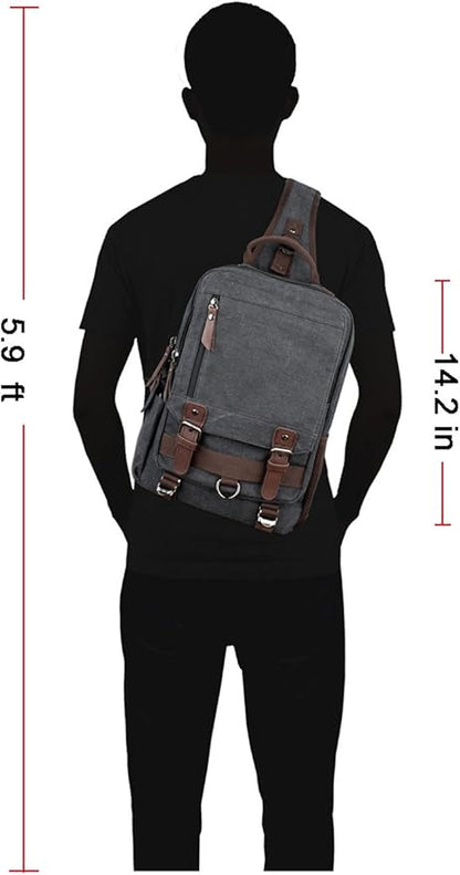 mygreen Canvas Cross Body Messenger Bag Shoulder Sling Backpack Travel Rucksack