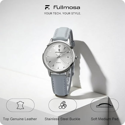 Fullmosa Watch Band, Quick Release Leather Watch Strap for Men Women, Replacement Bands Width 12mm 14mm 16mm 18mm 19mm 20mm 21mm 22mm 24mm
