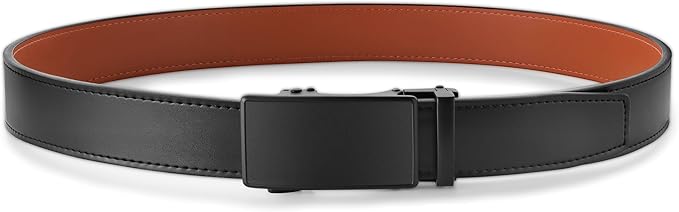 MILORDE Men's Leather Ratchet Belt - 35mm - Customizable Fit