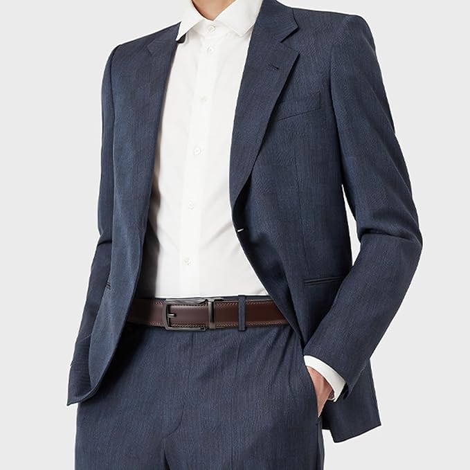 SENDEFN Men's Leather Dress Casual Belt 1 3/8" Automatic Adjustable Click Buckle Belts with Gift Box