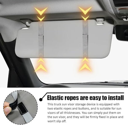 Car Sun Visor Organizer, Auto Accessories Sunglass Holder for Car, Multi-functional Sun Organizer Storage Bag, General Motors Interior Parts Storage Bags are Fit for Cars, SUVs, Trucks (Gray)