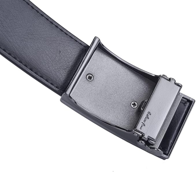 Men’s Belt Beltox Ratchet Dress Leather Buckle Belt Black Brown Blue 1 3/8” Gift Box