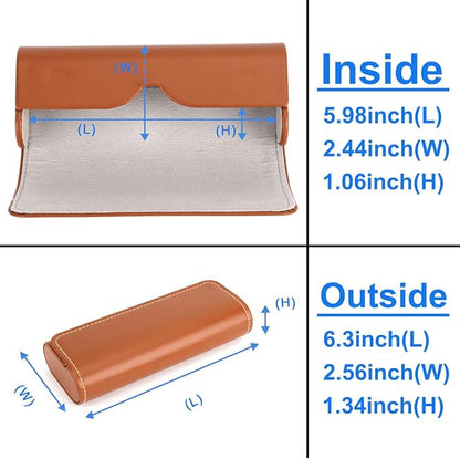 RayLove Glasses Case Hard Shell, Travel Sunglasses Case, Leather Hard Eyeglass Case for Women, Reading Glasses Case for Men