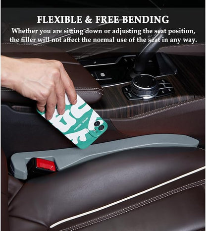 IHOTDER Super Flexible Car Seat Gap Filler,Durable Car Organizer Between Seats for Tightly Filling Seat Gaps,Universal CCar Side Seat Gap Filler CCar Accessories for Women & Men (Gray/2PCS)…