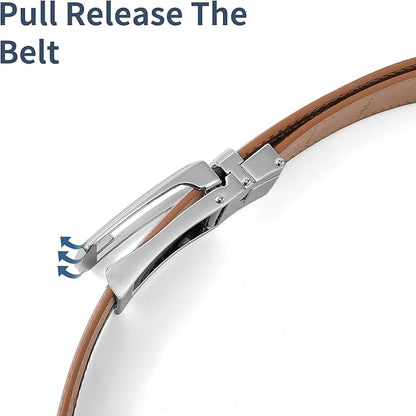 SENDEFN Men's Leather Dress Casual Belt 1 3/8" Automatic Adjustable Click Buckle Belts with Gift Box