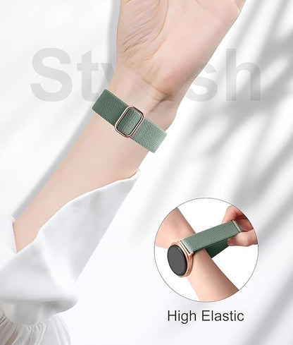 Lerobo Elastic Bands Compatible with Samsung Galaxy Watch 8 7 6 5 4 40mm 44mm/Galaxy Watch 8 Classic 6 4 Classic 43mm 47mm 42mm 46mm/5 Pro Band 45mm/Active 2,3 Pack 20mm Adjustable Nylon Sport Band