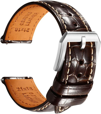 REZERO Leather Watch Bands for Men, Quick Release Watch Straps, Luxury Italian Alligator Grain Embossed Band Replacements 19mm 20mm 21mm 22mm