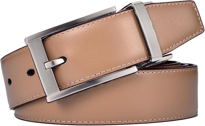 beltox fine Men Belt Genuine Leather with Anti-scratch Buckle Casual Strap