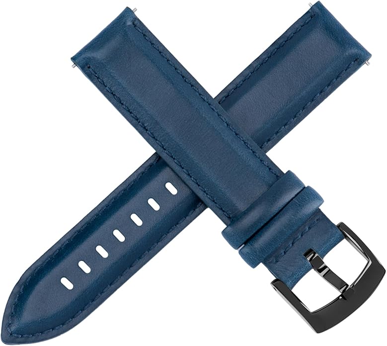 OTTOODY Leather Watch Bands Quick Release, Elegant Top Grain Leather Watch Straps for Men & Women, Choice of Color & Width - 18mm, 19mm, 20mm, 21mm or 22mm Wristbands Bracelet for Watch & Smartwatch