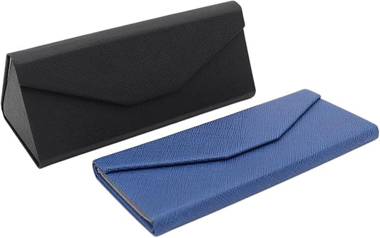 Real Sic Glasses Case for Men and Women - Magnetic Folding Hard Shell Sunglass Holder - Inspired by Solid Color
