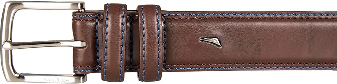 Nautica Men's Dress Leather Belt for Suits and Pants | Classic | Business | Fashion | Adjustable | Metal Buckle