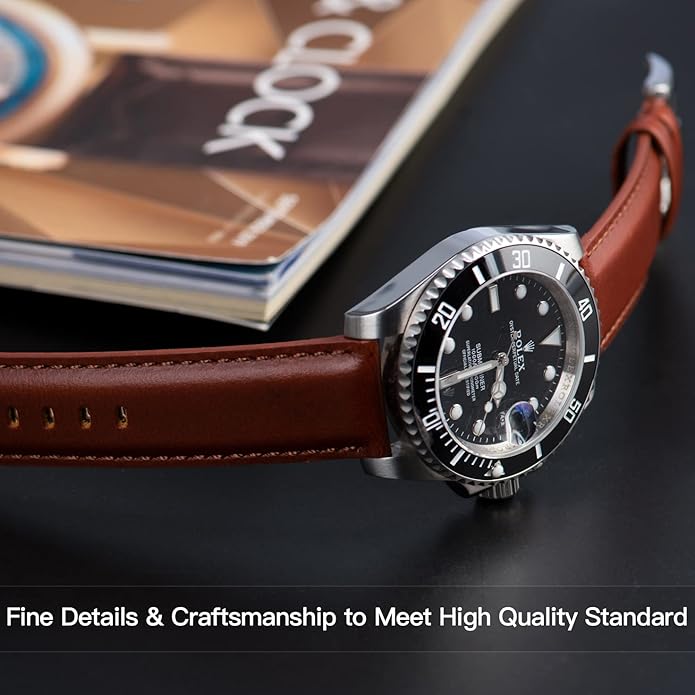 OTTOODY Leather Watch Bands Quick Release, Elegant Top Grain Leather Watch Straps for Men & Women, Choice of Color & Width - 18mm, 19mm, 20mm, 21mm or 22mm Wristbands Bracelet for Watch & Smartwatch