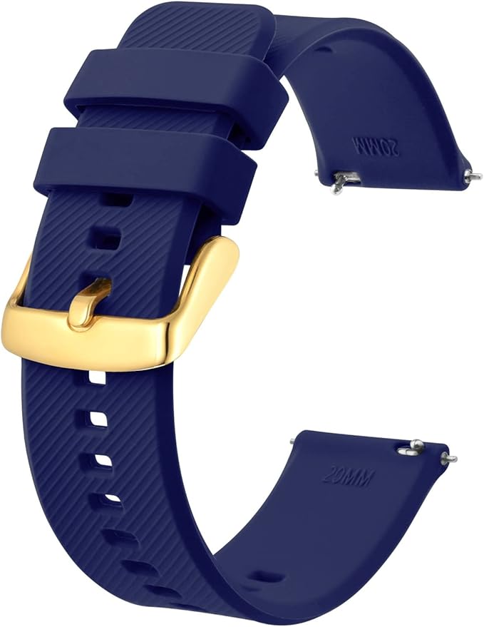 BISONSTRAP Watch Strap 18mm 19mm 20mm 21mm 22mm, Quick Release Silicone Watch Bands for Men Women
