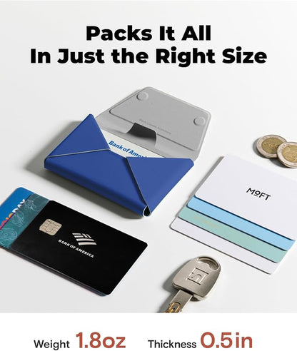 MOFT Magsafe Wallet, Slim Magnetic 8 - Card Holder, Snap Field Wallet with Pull to Access Design, RFID Blocking, MOVAS Veagn Leather Minimalist Travel Wallets for Men & Women,Sapphire