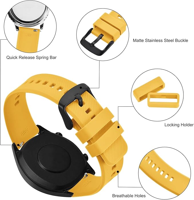 BISONSTRAP Watch Strap 18mm 19mm 20mm 21mm 22mm, Quick Release Silicone Watch Bands for Men Women