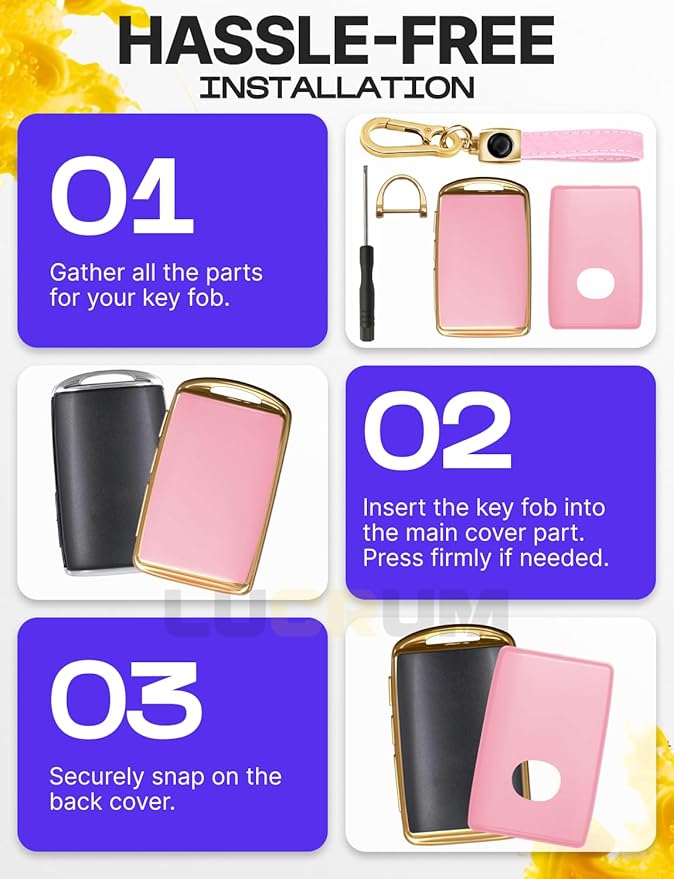 Lucrum Compatible with Mazda Key Fob Cover & Leather Keychain - TPU Case for 3, 6, CX-5 CX-9 CX-30 CX-50 CX-70 (2019-2025)