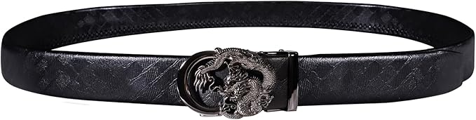 Dubulle Designer Ratchet Belt for Men Leather Fashion Adjustable Automatic Buckle Sliding Removable Dress Casual