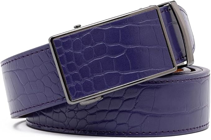 Fabio Valenti Mens Belt,Ratchet Belt Dress with 1 3/8" Genuine Leather with Easier Adjustable Buckle, Trim to Fit
