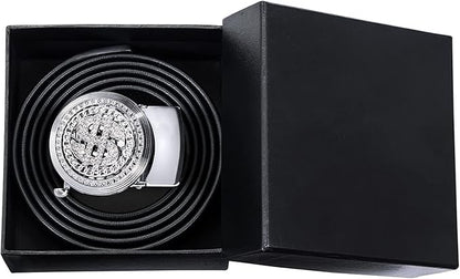 Dubulle Men's Ratchet Belt Gold/Black/Red/Green/Blue/White Automatic Buckle Business Casual Belt Gift - Adjustable Fit