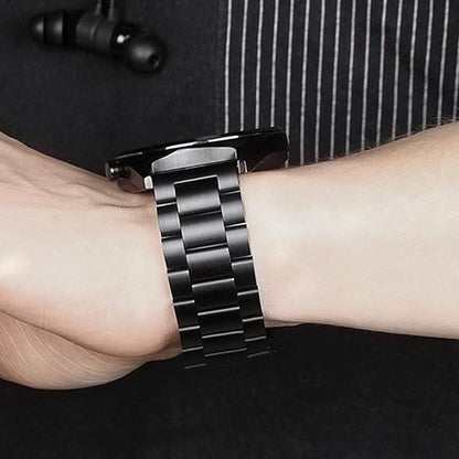 MORAN Stainless Steel Watch Band Quick Release Replacement Metal Strap 18mm 20mm 22mm Men Women, Black+Folding Clasp