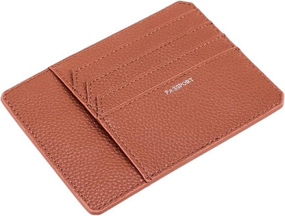 TARGAA Passport Holder, Slim Travel Wallet RFID Blocking Card Case Cover Passport Cover Protector passport sleeve Essentials with Credit Card Slots for Women/Men (Brown)