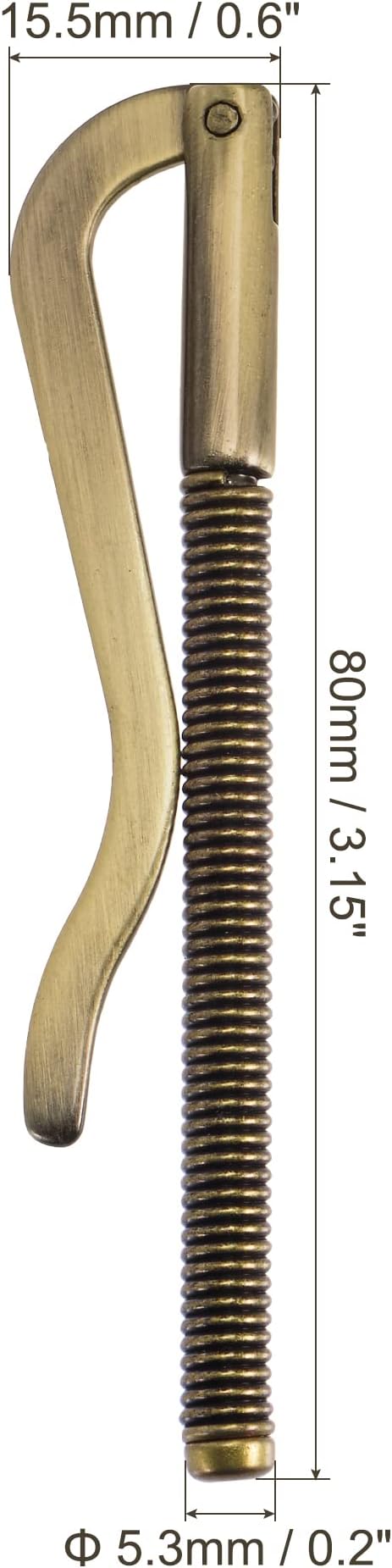 PATIKIL 80mm Spring Clip Bar, Metal Slim Open Coil Holder Clamp for Wallet Credit Card Leather Craft - 5 Pack (Brass)