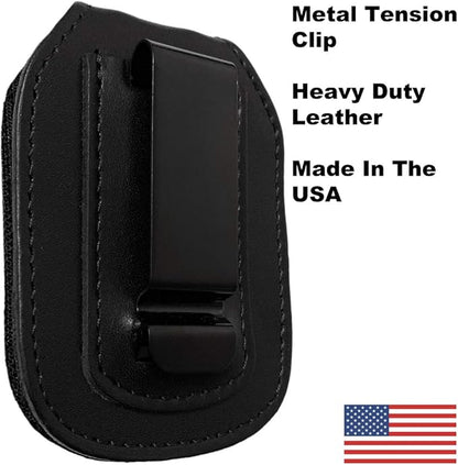 Oval Belt Clip Badge Holder Shield Style Leather with Neck Chain
