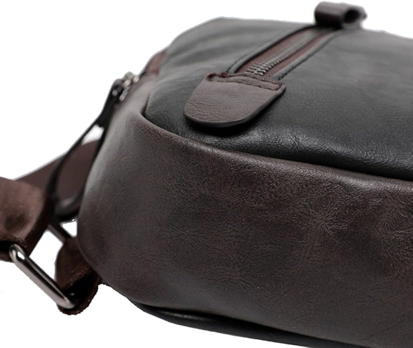 Hebetag Leather Sling Bag Crossbody Backpack for Men Women Travel Outdoor Camping