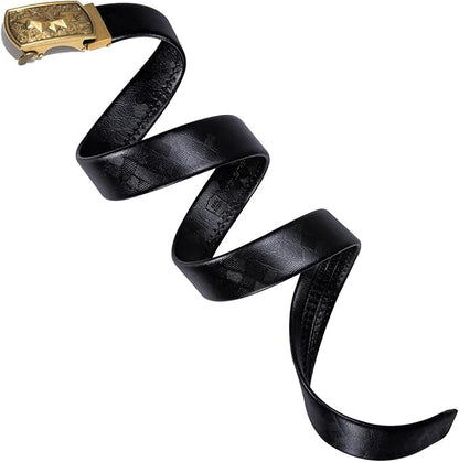 Dubulle Designer Mens Belts, Sliding Automatic Buckle Ratchet Dress Belt TOP Genuine Leather Strap Gifts