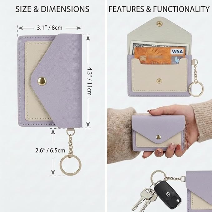 BIHRTC Silicone Key Ring Bracelets Wristlet Keychain Wallet with Net Chapstick Holder for Women