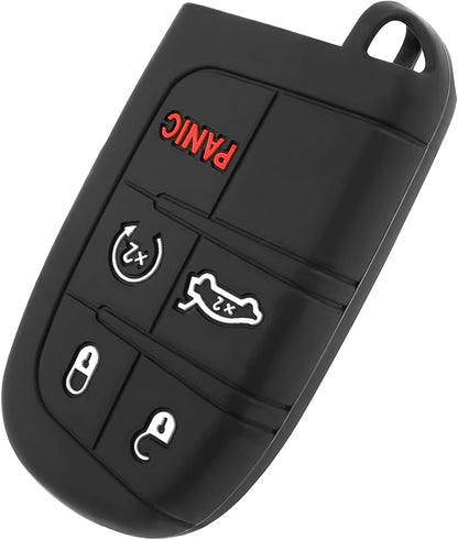 Stacool 5 Buttons Key Fob Cover,Key Fob Replacement for Protecting Remote Key,Key Fob Case Compatible with Jeep Dodge Chrysler (White)