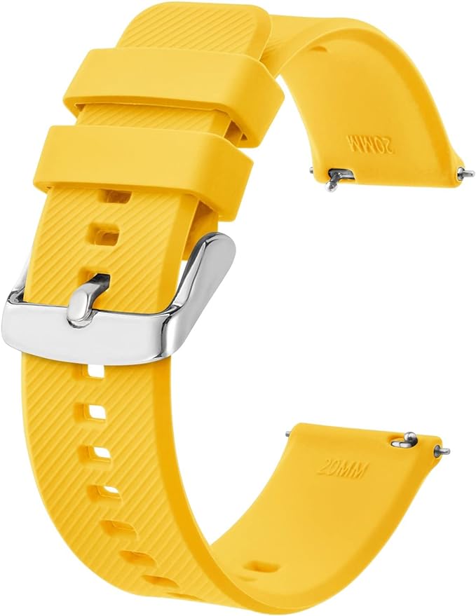 BISONSTRAP Watch Strap 18mm 19mm 20mm 21mm 22mm, Quick Release Silicone Watch Bands for Men Women