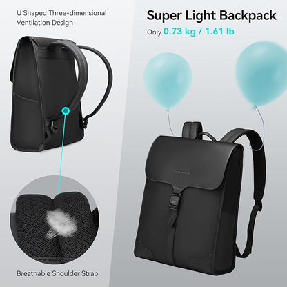 Muzee MARK RYDEN Slim Laptop Backpack for Men,15.6 Inch Business Backpack with Magnetic Snap,Water-Resistant Travel Work Commuter Backpack